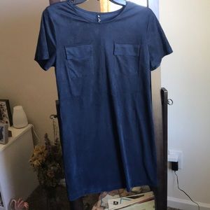 Suede, navy blue dress